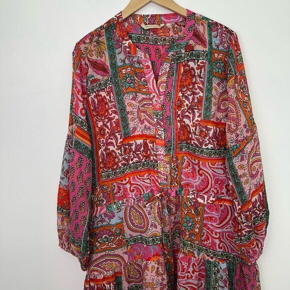 Soft Surroundings Women’s Drea Boho Chiffon Long Sleeved Midi Dress - Picture 11 of 13